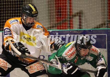 Eishockey CHL. Carinthian Hockey League. USC Velden gegen VST Adler Wild Voelkermarkt. Martin Dittrich (Velden), Martin Zelloth (Voelkermarkt). Velden, am 22.1.2011.
Foto: Kuess
---
pressefotos, pressefotografie, kuess, qs, qspictures, sport, bild, bilder, bilddatenbank