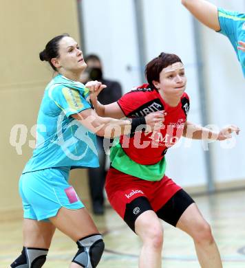 Handball. Women Handball Austria. SG Witasek Kaernten gegen Hypo Niederoesterreich 1.  Katja Cerenjak, (Kaernten), Daniela De Oliveira Piedade (Niederoesterreich). Feldkirchen, am 23.1.2011.
Foto: Kuess
---
pressefotos, pressefotografie, kuess, qs, qspictures, sport, bild, bilder, bilddatenbank