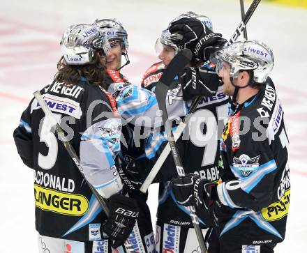 EBEL. Eishockey Bundesliga. EC  VSV gegen EHC LIWEST Linz.  Torjubel Linz. Villach, am 23.1.2011.
Foto: Kuess 


---
pressefotos, pressefotografie, kuess, qs, qspictures, sport, bild, bilder, bilddatenbank