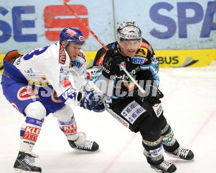 EBEL. Eishockey Bundesliga. EC  VSV gegen EHC LIWEST Linz.  Matt Ryan, (VSV), Patrick Leahy (Linz). Villach, am 23.1.2011.
Foto: Kuess 


---
pressefotos, pressefotografie, kuess, qs, qspictures, sport, bild, bilder, bilddatenbank