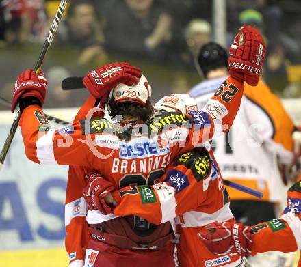 EBEL. Eishockey Bundesliga. KAC gegen Graz 99ers.  Torjubel KAC. Klagenfurt, am 25.1.2011.
Foto: Kuess 

---
pressefotos, pressefotografie, kuess, qs, qspictures, sport, bild, bilder, bilddatenbank