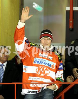 EBEL. Eishockey Bundesliga. KAC gegen EHC LIWEST BLACK WINGS LINZ. Mike Siklenka (KAC). Klagenfurt, am 28.1.2011.
Foto: Kuess 

---
pressefotos, pressefotografie, kuess, qs, qspictures, sport, bild, bilder, bilddatenbank