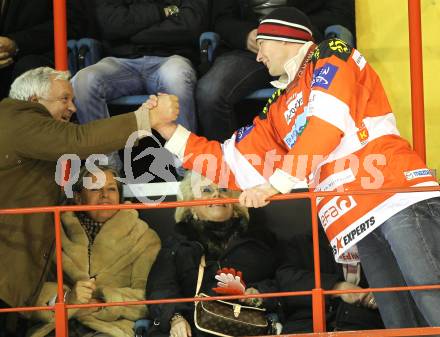 EBEL. Eishockey Bundesliga. KAC gegen EHC LIWEST BLACK WINGS LINZ. Helmut Reichel, Mike Siklenka (KAC). Klagenfurt, am 28.1.2011.
Foto: Kuess 

---
pressefotos, pressefotografie, kuess, qs, qspictures, sport, bild, bilder, bilddatenbank