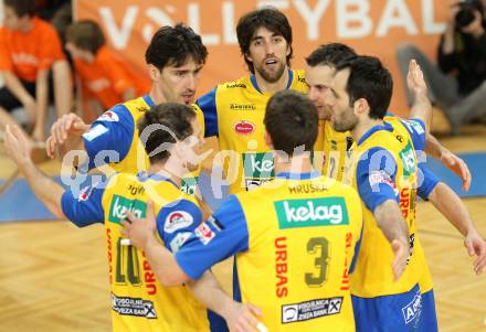 Volleyball MEVZA. Team Club Austria gegen SK Posojilnica Aich/Dob. Jubel Aich/Dob. Klagenfurt, 29.1.2011.
Foto: Kuess 

---
pressefotos, pressefotografie, kuess, qs, qspictures, sport, bild, bilder, bilddatenbank