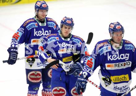 EBEL. Eishockey Bundesliga. EC  VSV gegen HDD TILIA Olimpija Ljubljana. Enttaeuscht Andreas Wiedergut, Nico Toff, Tomaz Razingar (VSV). Villach, am 30.1.2011.
Foto: Kuess 


---
pressefotos, pressefotografie, kuess, qs, qspictures, sport, bild, bilder, bilddatenbank