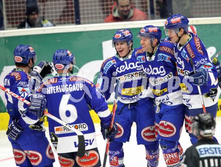 EBEL. Eishockey Bundesliga. EC  VSV gegen HDD TILIA Olimpija Ljubljana.  Torjubel VSV. Villach, am 30.1.2011.
Foto: Kuess 


---
pressefotos, pressefotografie, kuess, qs, qspictures, sport, bild, bilder, bilddatenbank