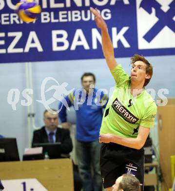 Volleyball. GM Capital Challenge Cup Men 2010/2011.  SK Posojilnica Aich/Dob (AUT)  vs VC Prefaxis MENEN (Bel). Schouren Brian (MENEN). Prevalje, 1.2.2011.
Foto: Kuess

---
pressefotos, pressefotografie, kuess, qs, qspictures, sport, bild, bilder, bilddatenbank