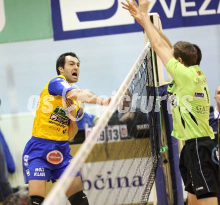 Volleyball. GM Capital Challenge Cup Men 2010/2011.  SK Posojilnica Aich/Dob (AUT)  vs VC Prefaxis MENEN (Bel). Grut Andrej (Aich/Dob). Prevalje, 1.2.2011.
Foto: Kuess

---
pressefotos, pressefotografie, kuess, qs, qspictures, sport, bild, bilder, bilddatenbank