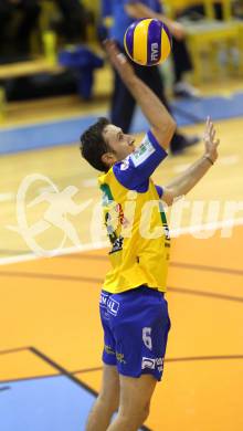 Volleyball. GM Capital Challenge Cup Men 2010/2011.  SK Posojilnica Aich/Dob (AUT)  vs VC Prefaxis MENEN (Bel).  Koch Robert (Aich/Dob). Prevalje, 1.2.2011.
Foto: Kuess

---
pressefotos, pressefotografie, kuess, qs, qspictures, sport, bild, bilder, bilddatenbank