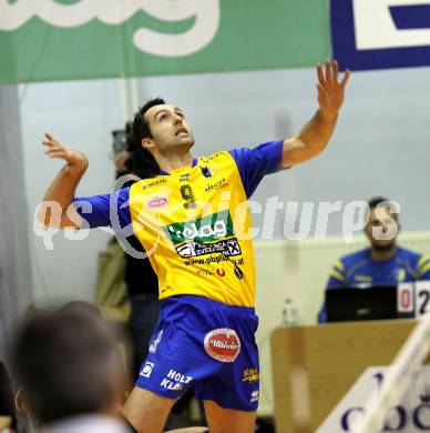 Volleyball. GM Capital Challenge Cup Men 2010/2011.  SK Posojilnica Aich/Dob (AUT)  vs VC Prefaxis MENEN (Bel). Grut Andrej (Aich/Dob). Prevalje, 1.2.2011.
Foto: Kuess

---
pressefotos, pressefotografie, kuess, qs, qspictures, sport, bild, bilder, bilddatenbank