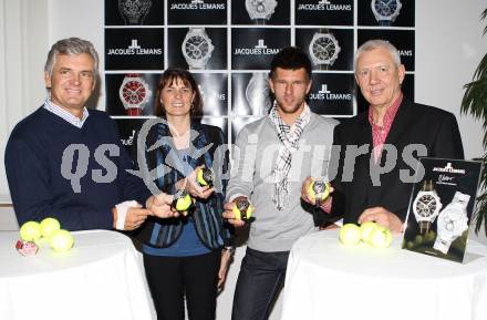 Tennis. Pressekonferenz Juergen Melzer. Ronnie Leitgeb, Juergen Melzer, Alfred Riedl (Jacques Lemans). St. Veit, am 3.2.2011.
Foto: Kuess
---
pressefotos, pressefotografie, kuess, qs, qspictures, sport, bild, bilder, bilddatenbank