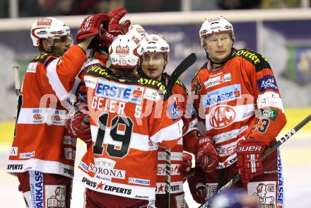 EBEL. Eishockey Bundesliga. KAC gegen VSV. Torjubel KAC. Klagenfurt, am 4.2.2011.
Foto: Kuess 

---
pressefotos, pressefotografie, kuess, qs, qspictures, sport, bild, bilder, bilddatenbank