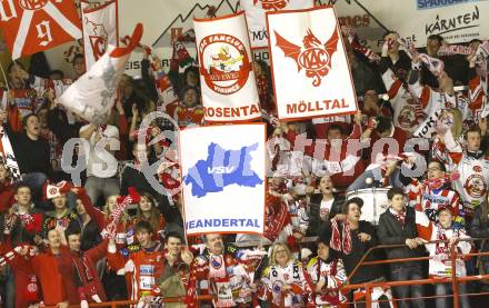 EBEL. Eishockey Bundesliga. KAC gegen VSV. Jubel Fans. Klagenfurt, am 4.2.2011.
Foto: Kuess 

---
pressefotos, pressefotografie, kuess, qs, qspictures, sport, bild, bilder, bilddatenbank