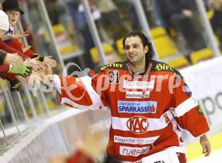 EBEL. Eishockey Bundesliga. KAC gegen VSV. Andy Chiodo (KAC). Klagenfurt, am 4.2.2011.
Foto: Kuess 

---
pressefotos, pressefotografie, kuess, qs, qspictures, sport, bild, bilder, bilddatenbank