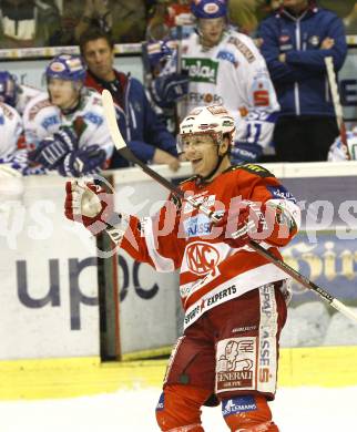 EBEL. Eishockey Bundesliga. KAC gegen VSV. Torjubel Kirk Furey (KAC). Klagenfurt, am 4.2.2011.
Foto: Kuess 

---
pressefotos, pressefotografie, kuess, qs, qspictures, sport, bild, bilder, bilddatenbank