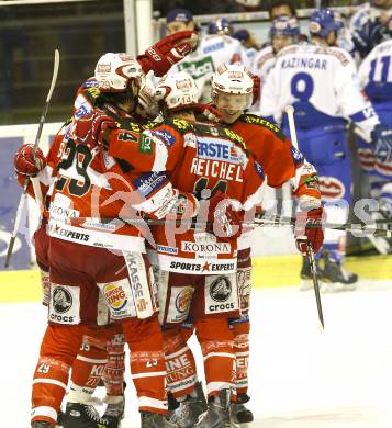 EBEL. Eishockey Bundesliga. KAC gegen VSV. Torjubel KAC. Klagenfurt, am 4.2.2011.
Foto: Kuess 

---
pressefotos, pressefotografie, kuess, qs, qspictures, sport, bild, bilder, bilddatenbank