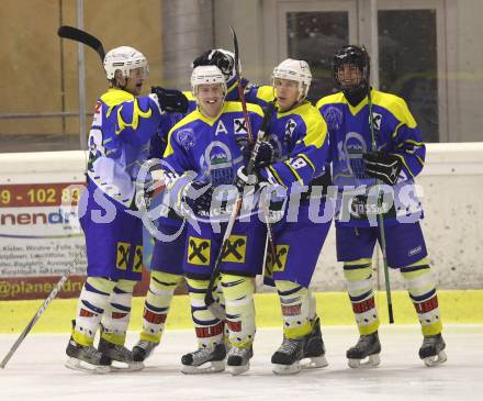 Eishockey CHL. Carinthian Hockey League. EC Tarco Woelfe Klagenfurt gegen UECR Huben. Torjubel (Huben). KLagenfurt, am 5.2.2011.
Foto: Kuess
---
pressefotos, pressefotografie, kuess, qs, qspictures, sport, bild, bilder, bilddatenbank