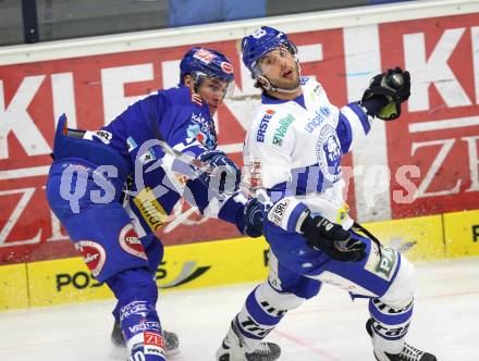 EBEL. Eishockey Bundesliga. EC Rekordfenster VSV gegen KHL Medvescak Zagreb. Joshua Langfeld (VSV), John Hecimovic (Zagreb). Villach, am 8.2.2011.
Foto: Kuess

---
pressefotos, pressefotografie, kuess, qs, qspictures, sport, bild, bilder, bilddatenbank