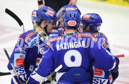 EBEL. Eishockey Bundesliga. EC Rekordfenster VSV gegen KHL Medvescak Zagreb.  Torjubel (VSV),  (Zagreb). Villach, am 8.2.2011.
Foto: Kuess

---
pressefotos, pressefotografie, kuess, qs, qspictures, sport, bild, bilder, bilddatenbank