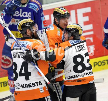 EBEL. Eishockey Bundesliga. EC  VSV gegen Graz 99ers . Torjubel Markus Peintner, Matthias Iberer, Peter Lenes  (Graz). Villach, am 11.2.2011.
Foto: Kuess 


---
pressefotos, pressefotografie, kuess, qs, qspictures, sport, bild, bilder, bilddatenbank