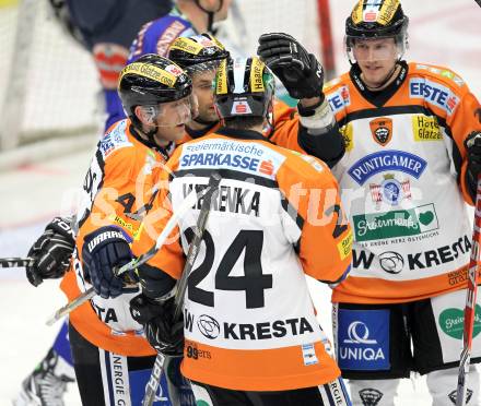 EBEL. Eishockey Bundesliga. EC  VSV gegen Graz 99ers . Torjubel Graz. Villach, am 11.2.2011.
Foto: Kuess 


---
pressefotos, pressefotografie, kuess, qs, qspictures, sport, bild, bilder, bilddatenbank