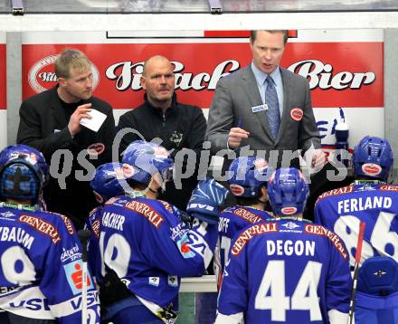 EBEL. Eishockey Bundesliga. EC  VSV gegen Graz 99ers . Trainer Mike Stewart, Co-Trainer Guenther Lanzinger (VSV). Villach, am 11.2.2011.
Foto: Kuess 


---
pressefotos, pressefotografie, kuess, qs, qspictures, sport, bild, bilder, bilddatenbank