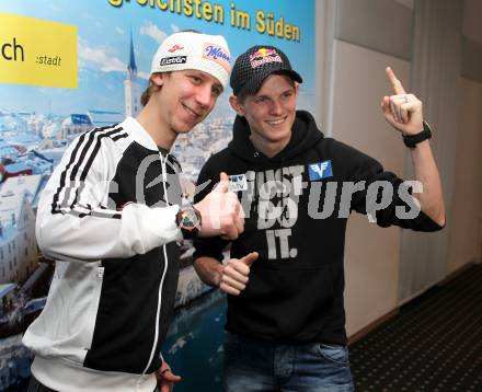 Schi Nordisch. Schispringen. Autogrammstunde Thomas Morgenstern, Martin Koch. Martin Koch,  Thomas Morgenstern. Villach, am 15.2.2011.
Foto: Kuess
---
pressefotos, pressefotografie, kuess, qs, qspictures, sport, bild, bilder, bilddatenbank