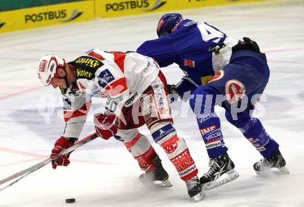 EBEL. Eishockey Bundesliga. EC  VSV gegen KAC.  Mario Altmann, (VSV), Mike Craig (KAC). Villach, am 18.2.2011.
Foto: Kuess 


---
pressefotos, pressefotografie, kuess, qs, qspictures, sport, bild, bilder, bilddatenbank