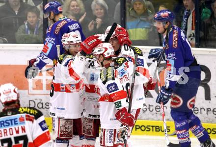 EBEL. Eishockey Bundesliga. EC  VSV gegen KAC.  Torjubel KAC. Villach, am 18.2.2011.
Foto: Kuess 


---
pressefotos, pressefotografie, kuess, qs, qspictures, sport, bild, bilder, bilddatenbank