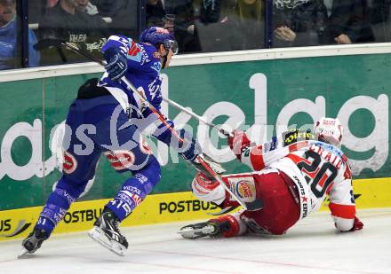 EBEL. Eishockey Bundesliga. EC  VSV gegen KAC.  Mario Altmann, (VSV), Mike Craig (KAC). Villach, am 18.2.2011.
Foto: Kuess 


---
pressefotos, pressefotografie, kuess, qs, qspictures, sport, bild, bilder, bilddatenbank