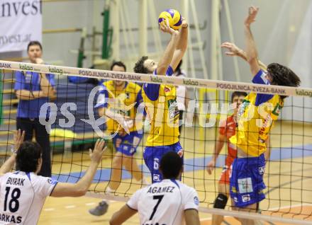 Volleyball. Challenge Cup. SK Aich/Dob gegen Arkas Izmir (TUR). Koch Robert, Reiser Gerald (Aich/Dob). Prevalje, 22.2.2011.
Foto: Kuess

---
pressefotos, pressefotografie, kuess, qs, qspictures, sport, bild, bilder, bilddatenbank