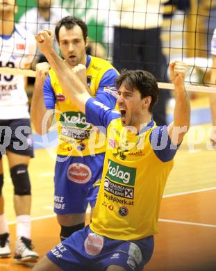 Volleyball. Challenge Cup. SK Aich/Dob gegen Arkas Izmir (TUR). Jubel Kirchev Petar (Aich/Dob). Prevalje, 22.2.2011.
Foto: Kuess

---
pressefotos, pressefotografie, kuess, qs, qspictures, sport, bild, bilder, bilddatenbank