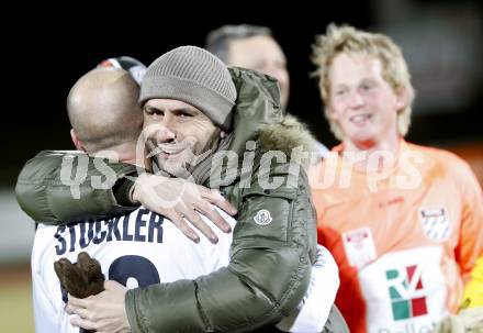 Fussball Erste Liga. WAC/St. Andrae gegen SV Groedig. Jubel Stephan Stueckler, Trainer Nenad Bjelica (WAC). Wolfsberg, 25.2.2011
Foto: Kuess

---
pressefotos, pressefotografie, kuess, qs, qspictures, sport, bild, bilder, bilddatenbank