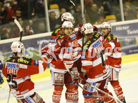 EBEL. Eishockey Bundesliga. KAC gegen KHL Medvescak Zagreb. Jubel (KAC).. Klagenfurt, am 27.2.2011.
Foto: Kuess 

---
pressefotos, pressefotografie, kuess, qs, qspictures, sport, bild, bilder, bilddatenbank