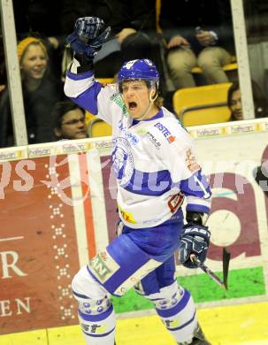 EBEL. Eishockey Bundesliga. KAC gegen KHL Medvescak Zagreb. Jubel FILEWICH Jonathan  (Zagreb). Klagenfurt, am 27.2.2011.
Foto: Kuess 

---
pressefotos, pressefotografie, kuess, qs, qspictures, sport, bild, bilder, bilddatenbank