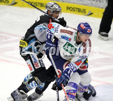 EBEL. Eishockey Bundesliga. EC  VSV gegen EHC LIWEST Linz.  Mario Altmann (VSV), BRONILLA Recaredo (Linz). Villach, am 27.2.2011.
Foto: Kuess 


---
pressefotos, pressefotografie, kuess, qs, qspictures, sport, bild, bilder, bilddatenbank