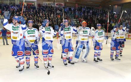 EBEL. Eishockey Bundesliga. EC  VSV gegen EHC LIWEST Linz.  Jubel VSV. Villach, am 27.2.2011.
Foto: Kuess 


---
pressefotos, pressefotografie, kuess, qs, qspictures, sport, bild, bilder, bilddatenbank