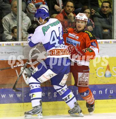 EBEL. Eishockey Bundesliga. KAC gegen KHL Medvescak Zagreb. FUREY Kirk (KAC), MACLEAN Donald (Zagreb). Klagenfurt, am 27.2.2011.
Foto: Kuess 

---
pressefotos, pressefotografie, kuess, qs, qspictures, sport, bild, bilder, bilddatenbank