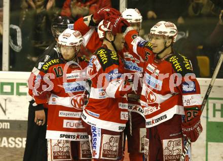 EBEL. Eishockey Bundesliga. EC KAC gegen KHL Medvescak Zagreb. Torjubel KAC. Klagenfurt, am 3.3.2011.
Foto: Kuess 

---
pressefotos, pressefotografie, kuess, qs, qspictures, sport, bild, bilder, bilddatenbank