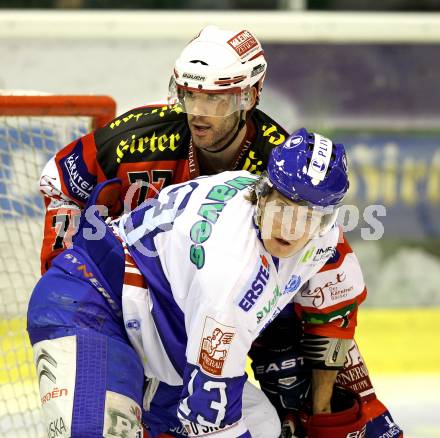 EBEL. Eishockey Bundesliga. EC KAC gegen KHL Medvescak Zagreb. Sean Brown (KAC), FILEWICH Jonathan (Zagreb). Klagenfurt, am 3.3.2011.
Foto: Kuess 

---
pressefotos, pressefotografie, kuess, qs, qspictures, sport, bild, bilder, bilddatenbank