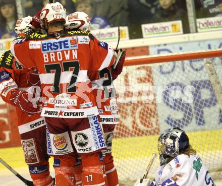 EBEL. Eishockey Bundesliga. EC KAC gegen KHL Medvescak Zagreb. Torjubel KAC. Klagenfurt, am 3.3.2011.
Foto: Kuess 

---
pressefotos, pressefotografie, kuess, qs, qspictures, sport, bild, bilder, bilddatenbank