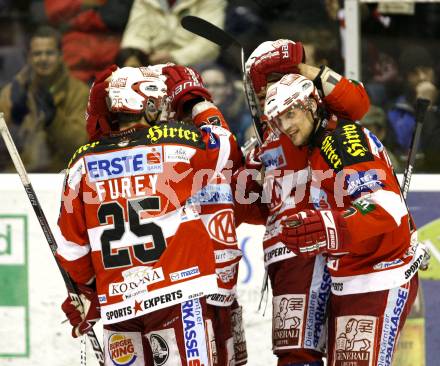 EBEL. Eishockey Bundesliga. EC KAC gegen KHL Medvescak Zagreb. Torjubel KAC. Klagenfurt, am 3.3.2011.
Foto: Kuess 

---
pressefotos, pressefotografie, kuess, qs, qspictures, sport, bild, bilder, bilddatenbank