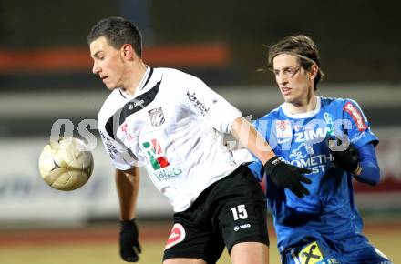 Fussball. Erste Liga. WAC/St. Andrae gegen FC Lustenau. Sandro Gotal, (WAC),  Christoph Schoesswendter (Lustenau). Wolfsberg, 4.3.2011.
Foto: Kuess

---
pressefotos, pressefotografie, kuess, qs, qspictures, sport, bild, bilder, bilddatenbank