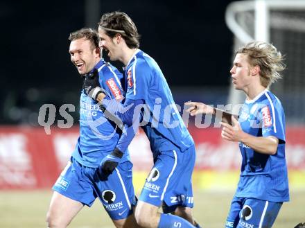 Fussball. Erste Liga. WAC/St. Andrae gegen FC Lustenau. Torjubel Lustenau. Wolfsberg, 4.3.2011.
Foto: Kuess

---
pressefotos, pressefotografie, kuess, qs, qspictures, sport, bild, bilder, bilddatenbank