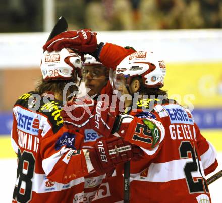 EBEL. Eishockey Bundesliga. KAC gegen KHL Medvescak Zagreb. Torjubel (KAC)). Klagenfurt, am 8.3.2011.
Foto: Kuess 

---
pressefotos, pressefotografie, kuess, qs, qspictures, sport, bild, bilder, bilddatenbank