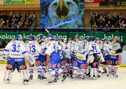 EBEL. Eishockey Bundesliga. EC  VSV gegen EHC LIWEST Linz. Jubel VSV. Villach, am 8.3.2011.
Foto: Kuess 


---
pressefotos, pressefotografie, kuess, qs, qspictures, sport, bild, bilder, bilddatenbank