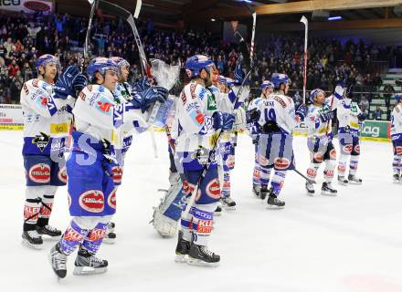 EBEL. Eishockey Bundesliga. EC  VSV gegen EHC LIWEST Linz.  Jubel VSV. Villach, am 8.3.2011.
Foto: Kuess 


---
pressefotos, pressefotografie, kuess, qs, qspictures, sport, bild, bilder, bilddatenbank