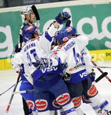 EBEL. Eishockey Bundesliga. EC  VSV gegen EHC LIWEST Linz.  Torjubel VSV. Villach, am 8.3.2011.
Foto: Kuess 


---
pressefotos, pressefotografie, kuess, qs, qspictures, sport, bild, bilder, bilddatenbank