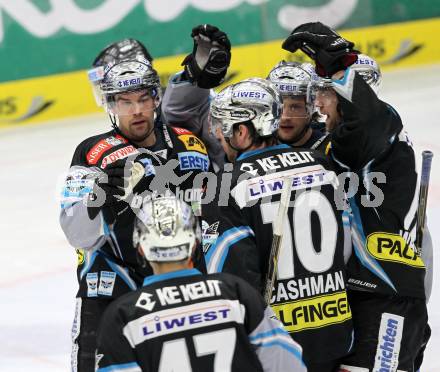 EBEL. Eishockey Bundesliga. EC  VSV gegen EHC LIWEST Linz.  Torjubel  (Linz). Villach, am 8.3.2011.
Foto: Kuess 


---
pressefotos, pressefotografie, kuess, qs, qspictures, sport, bild, bilder, bilddatenbank