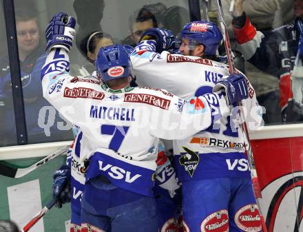 EBEL. Eishockey Bundesliga. EC  VSV gegen EHC LIWEST Linz.  Torjubel VSV. Villach, am 8.3.2011.
Foto: Kuess 


---
pressefotos, pressefotografie, kuess, qs, qspictures, sport, bild, bilder, bilddatenbank